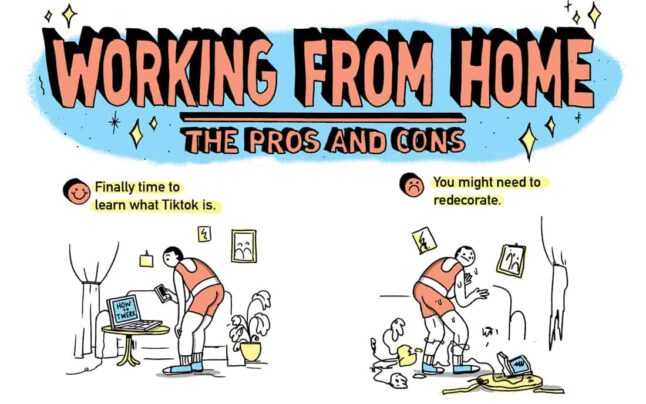 在家工作:优点和缺点[漫画]