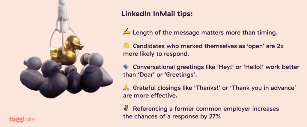 LinkedIn inmail是一种有效的方式，可以让你与那些脱颖而出的潜在候选人建立联系。